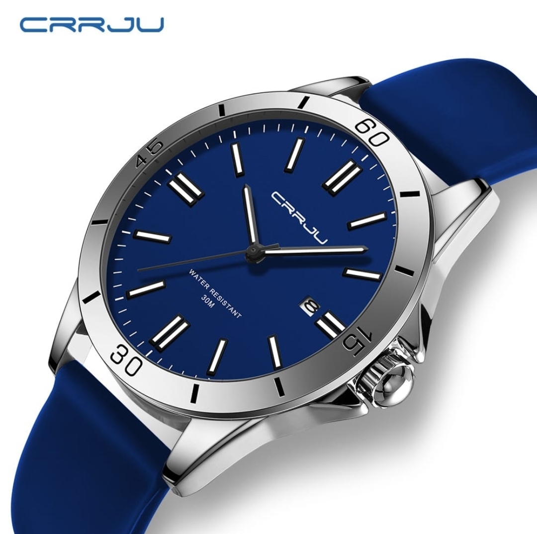 Crrju New 5025 Men's & Ladies' Waterproof Watch (blue)